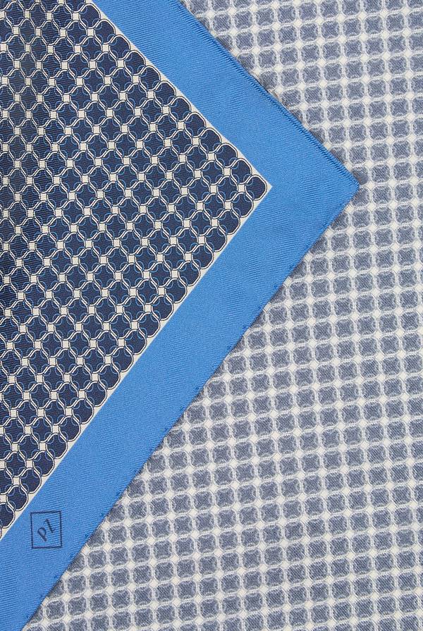 Lab. Pal Zileri Pochette in seta stampata con piping a contrasto Spedizione Gratuita