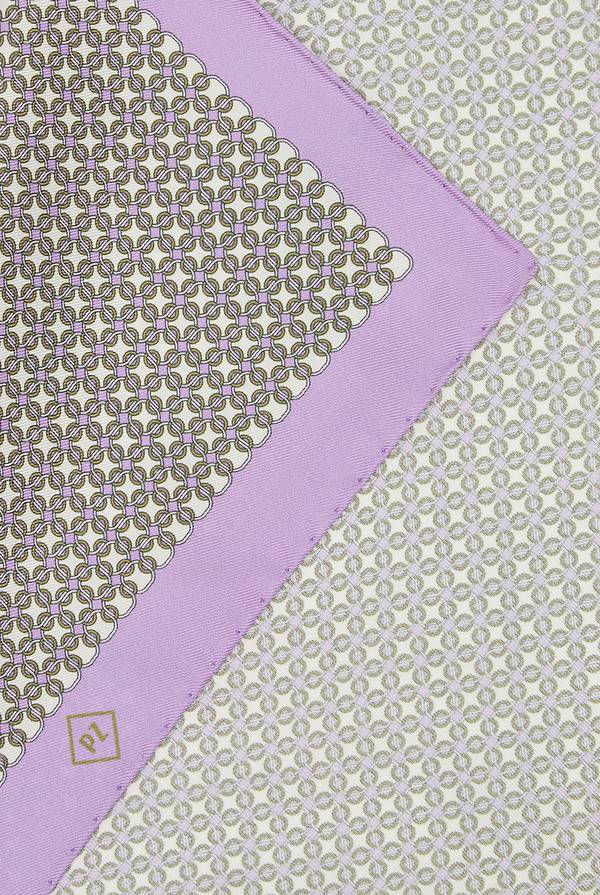 Lab. Pal Zileri Pochette in seta stampata con piping a contrasto Consegna Veloce