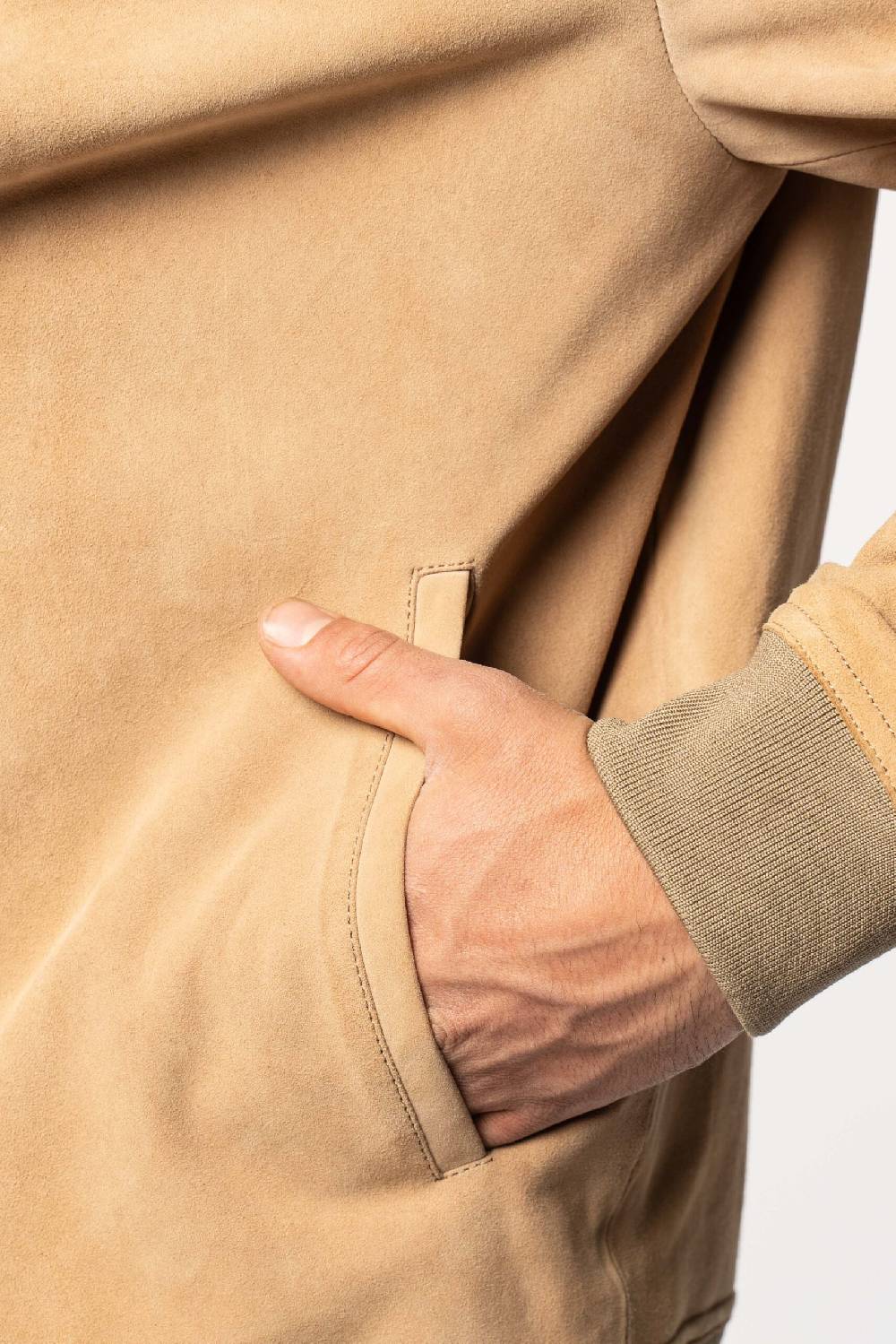 Officina 36 Bomber beige in suede Presa