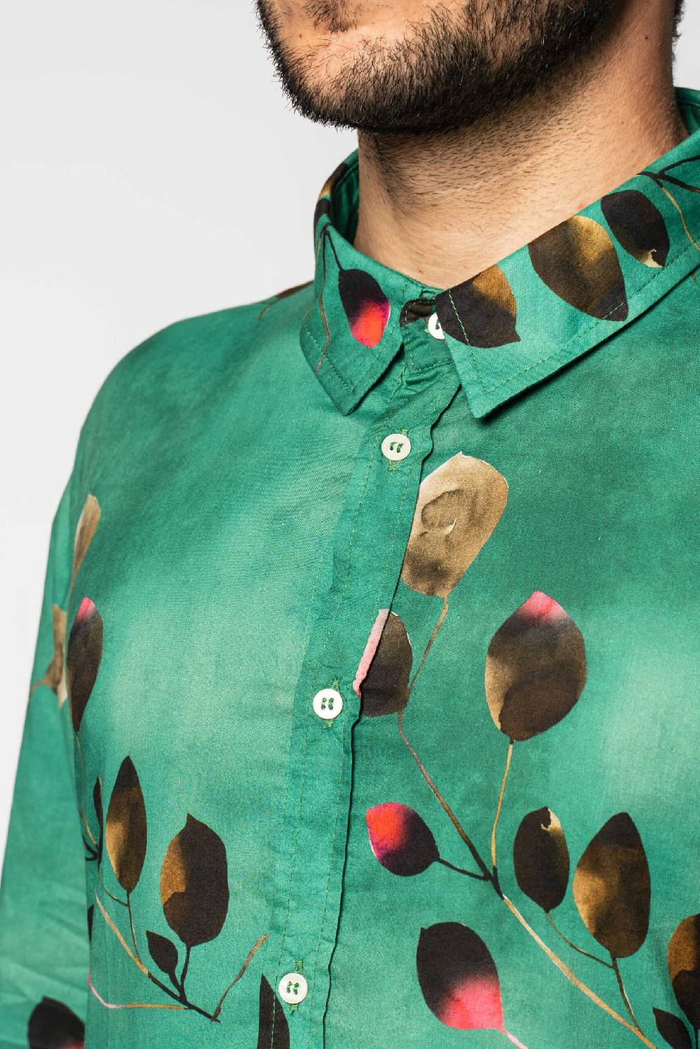 Officina 36 Camicia in mussola stampata color acqua Hotsell