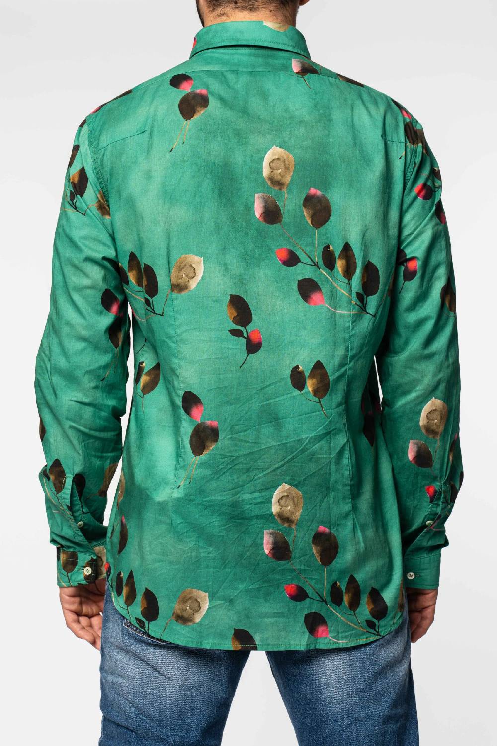 Officina 36 Camicia in mussola stampata color acqua Hotsell