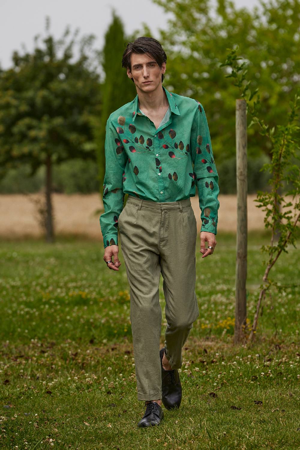 Officina 36 Camicia in mussola stampata color acqua Hotsell