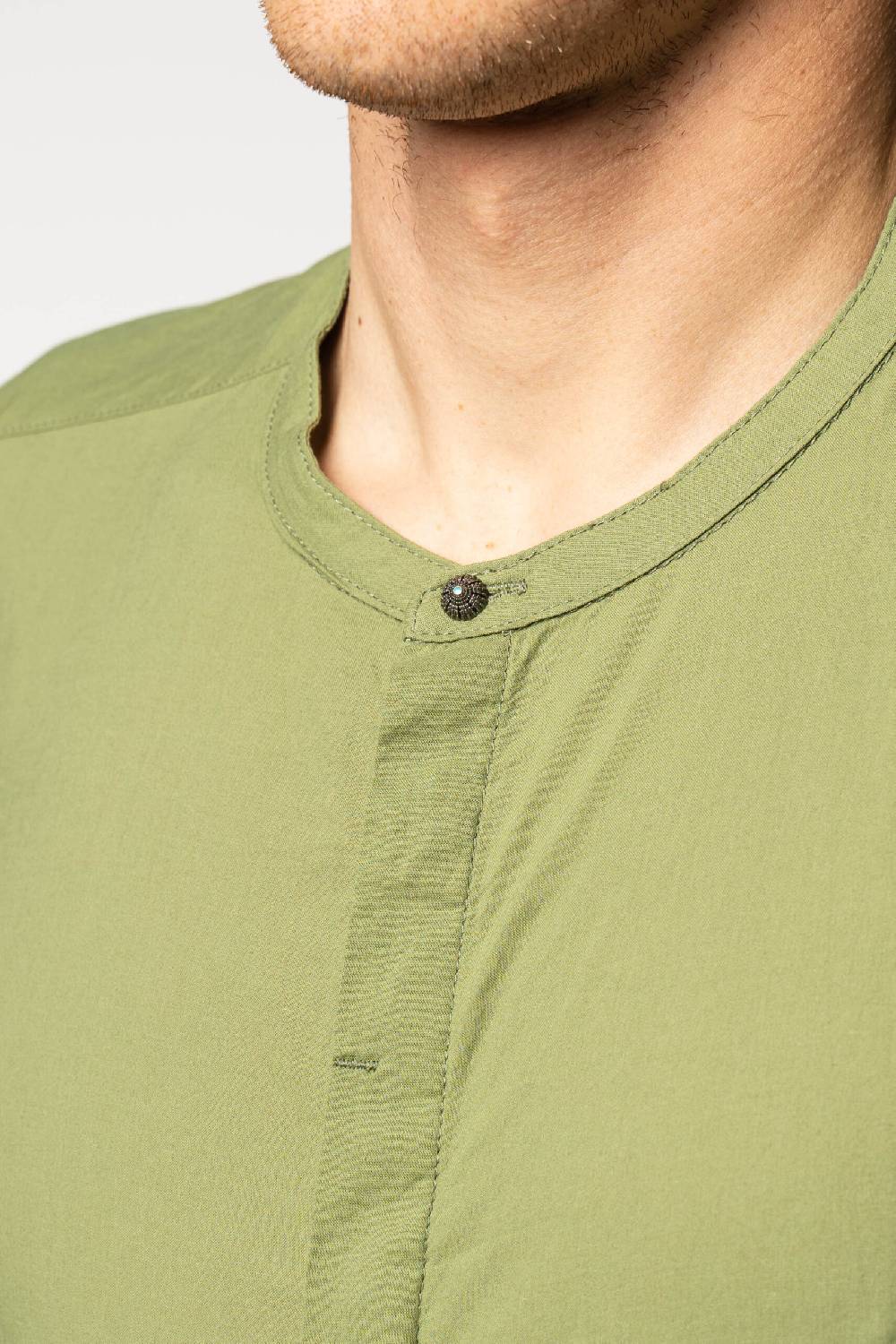 Officina 36 Camicia in mussola verde salvia Vendita Economica