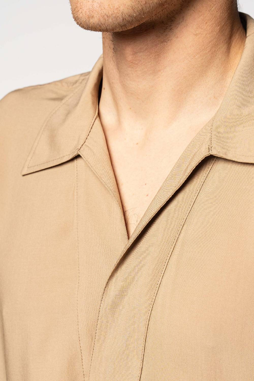 Officina 36 Camicia in popeline di viscosa color cammello I Più Venduti