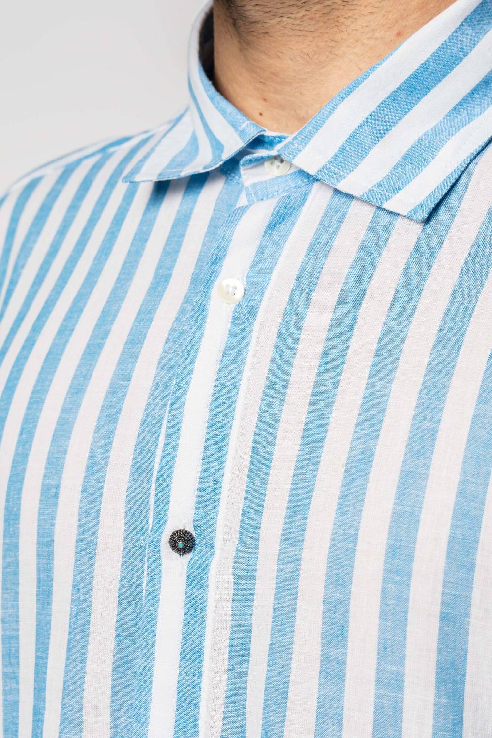 Officina 36 Camicia in tela a righe cobalto Moda