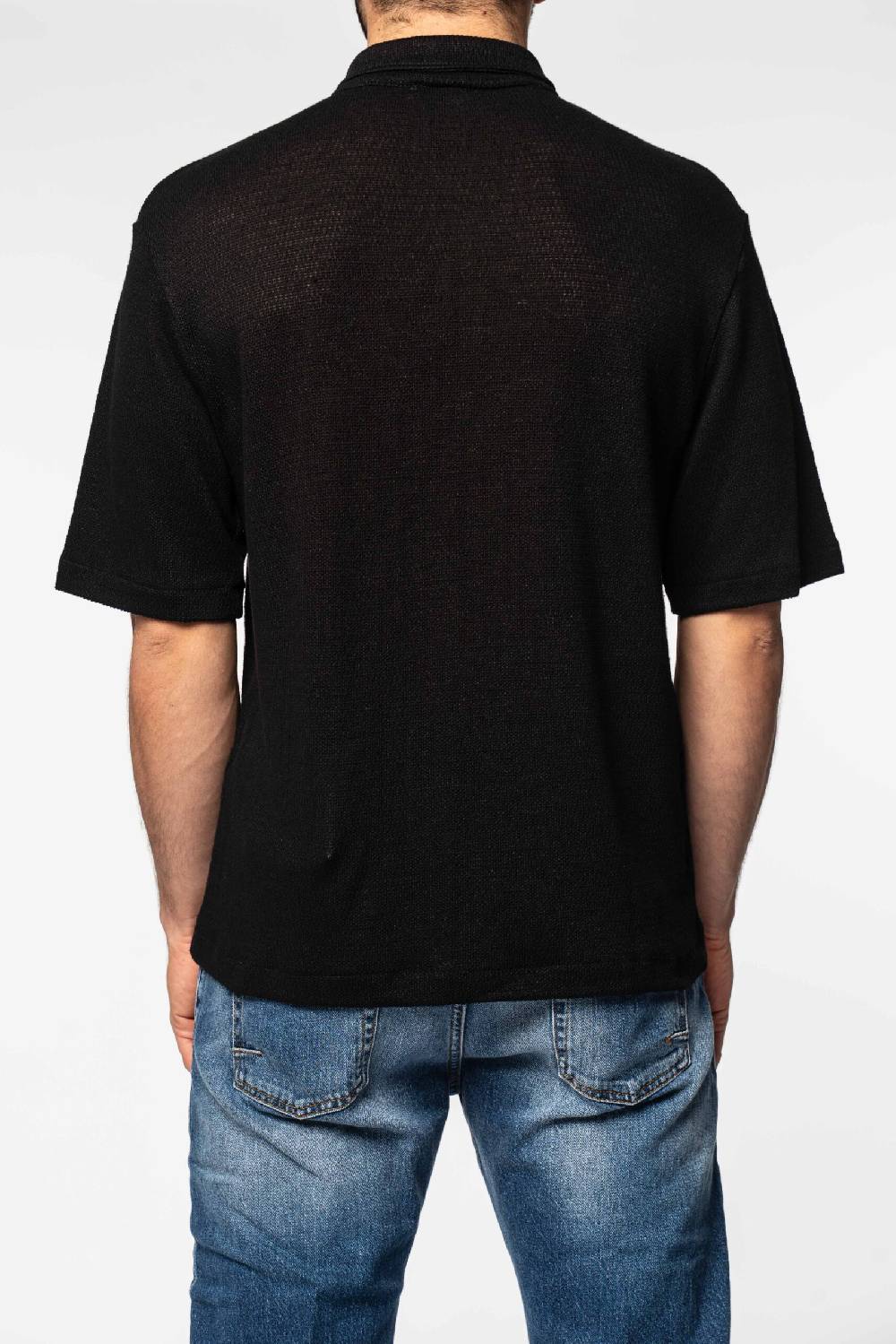 Officina 36 Camicia nera in jersey Nuovo