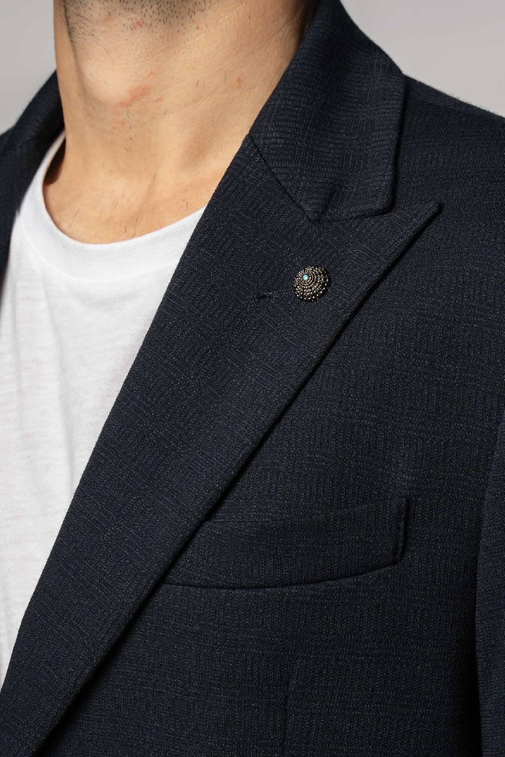 Officina 36 Giacca blu in jacquard in maglia Acquista Ora