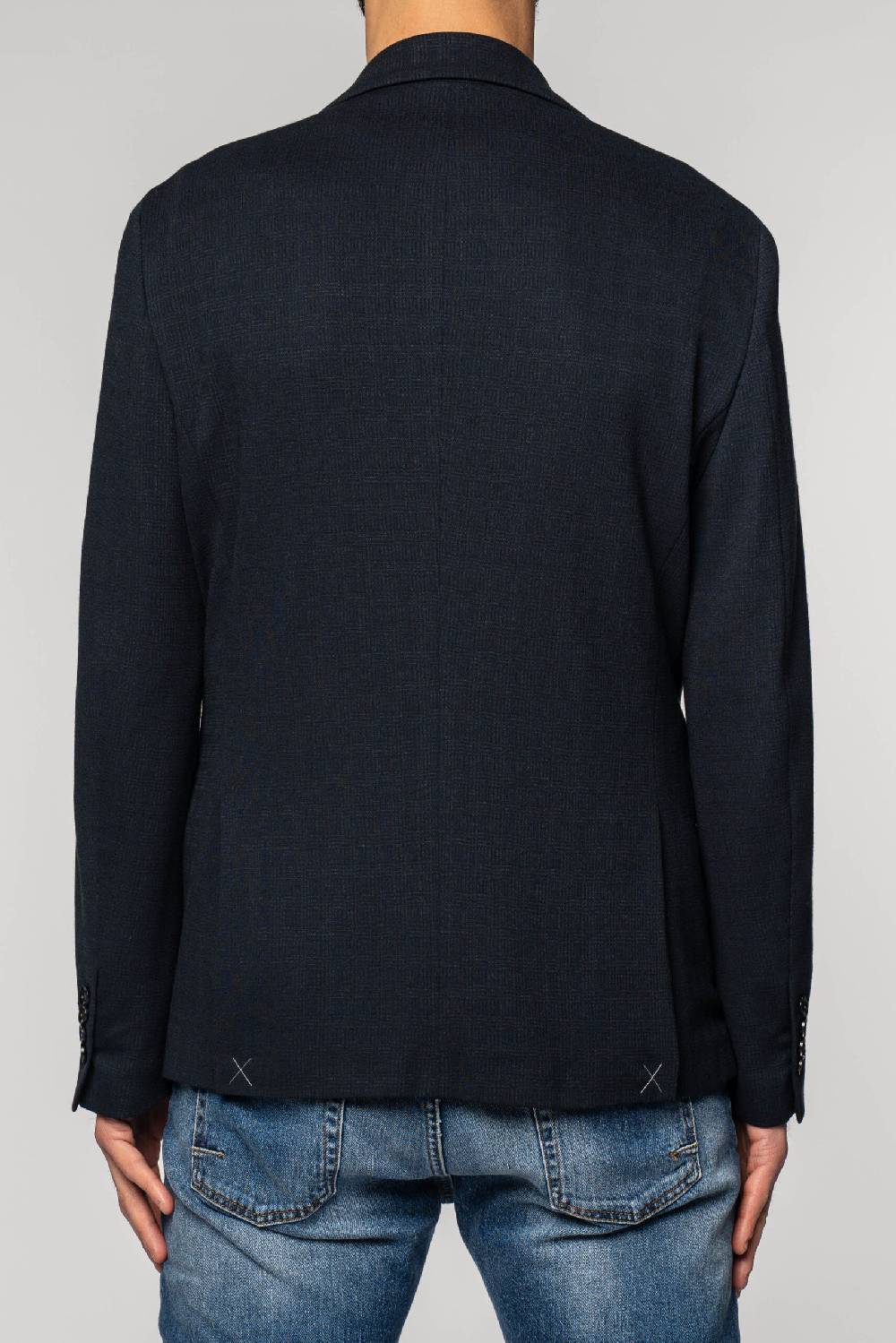 Officina 36 Giacca blu in jacquard in maglia Acquista Ora
