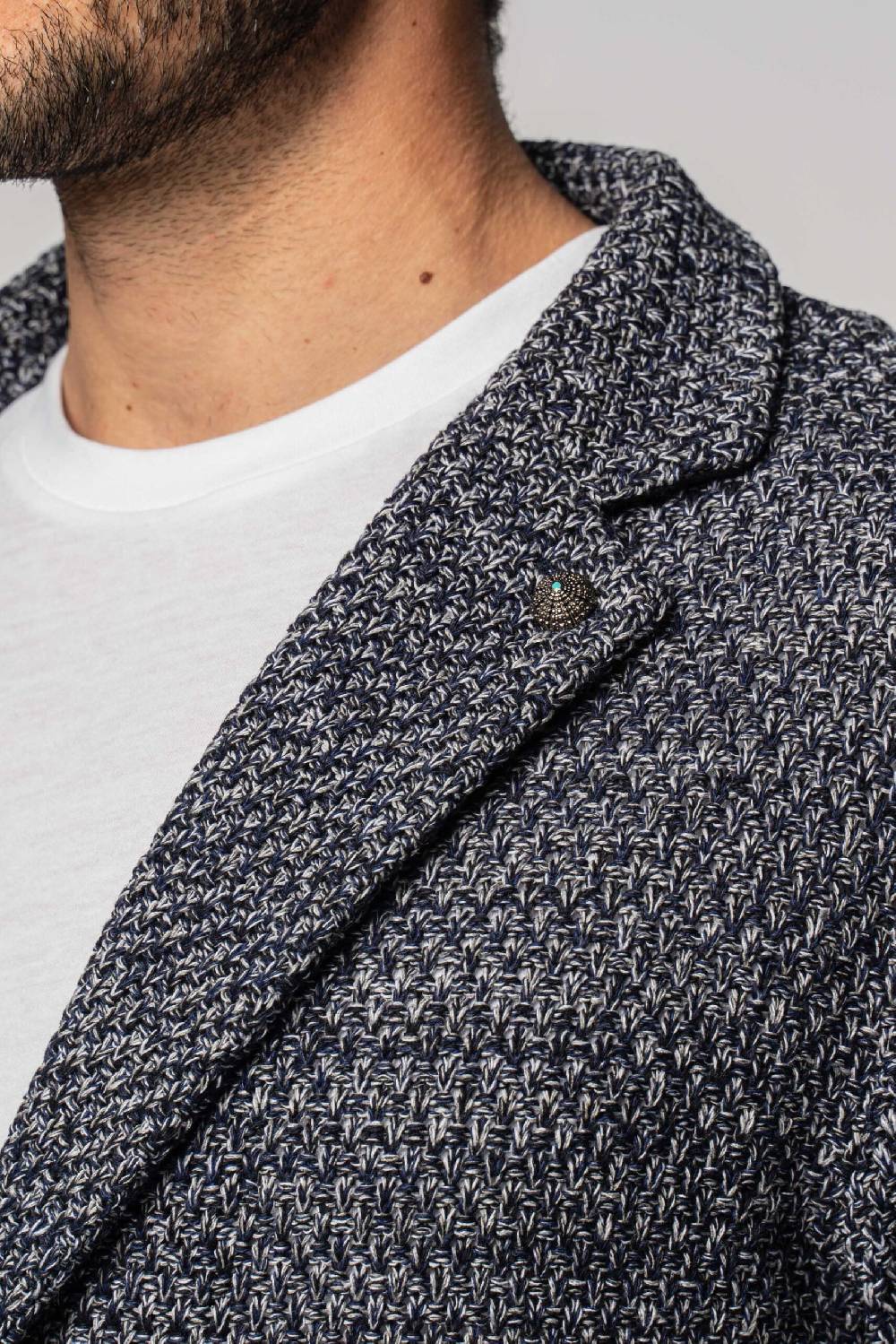 Officina 36 Giacca in filato misto cotone blu Fino Al -60%