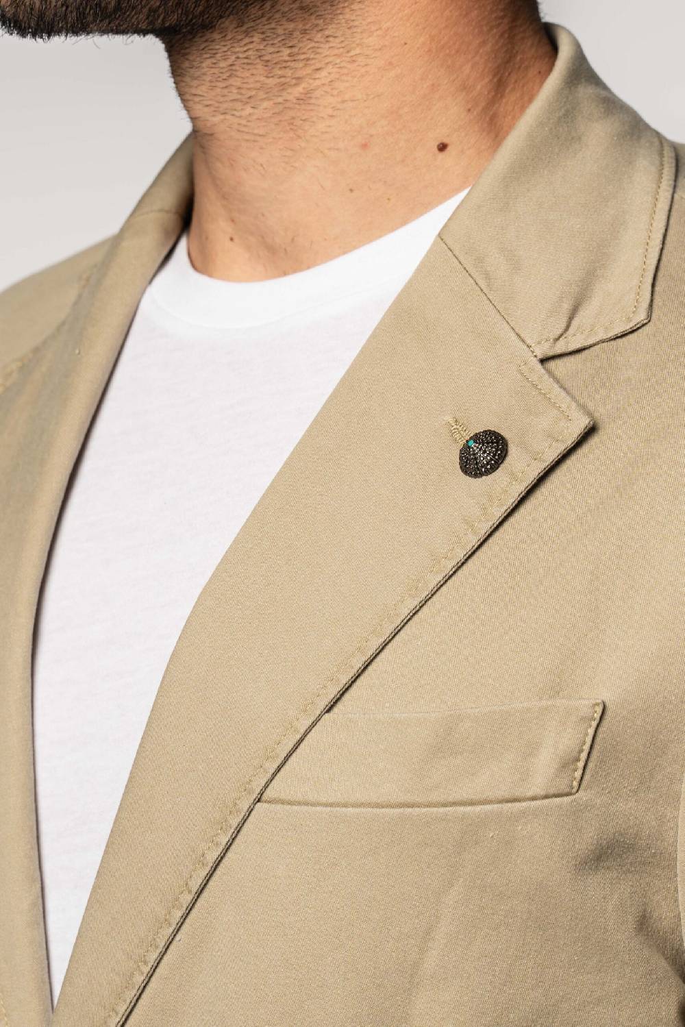 Officina 36 Giacca in gabardina delavè beige Prezzo Ridotto
