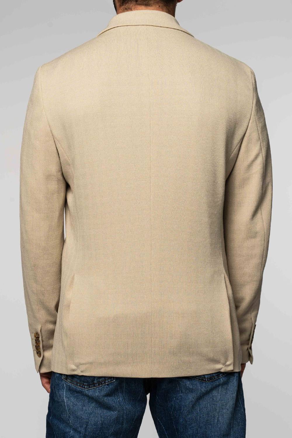 Officina 36 Giacca in jacquard in maglia color sabbia Sottocosto