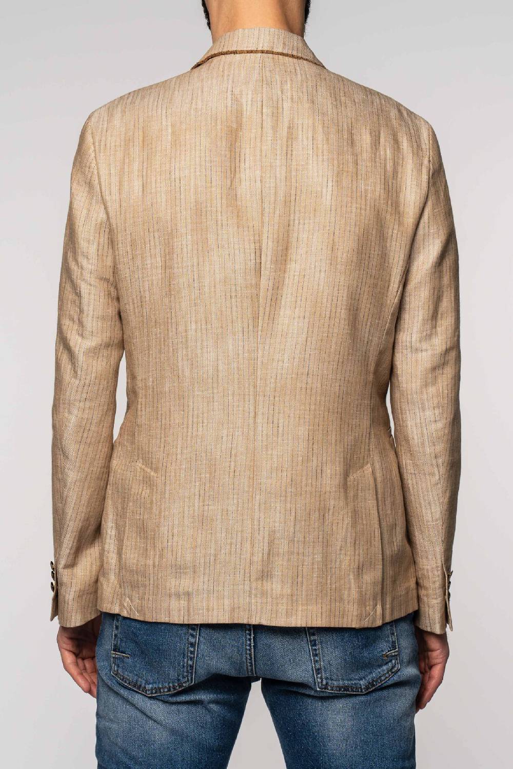 Officina 36 Giacca in tessuto gessato beige Sconto