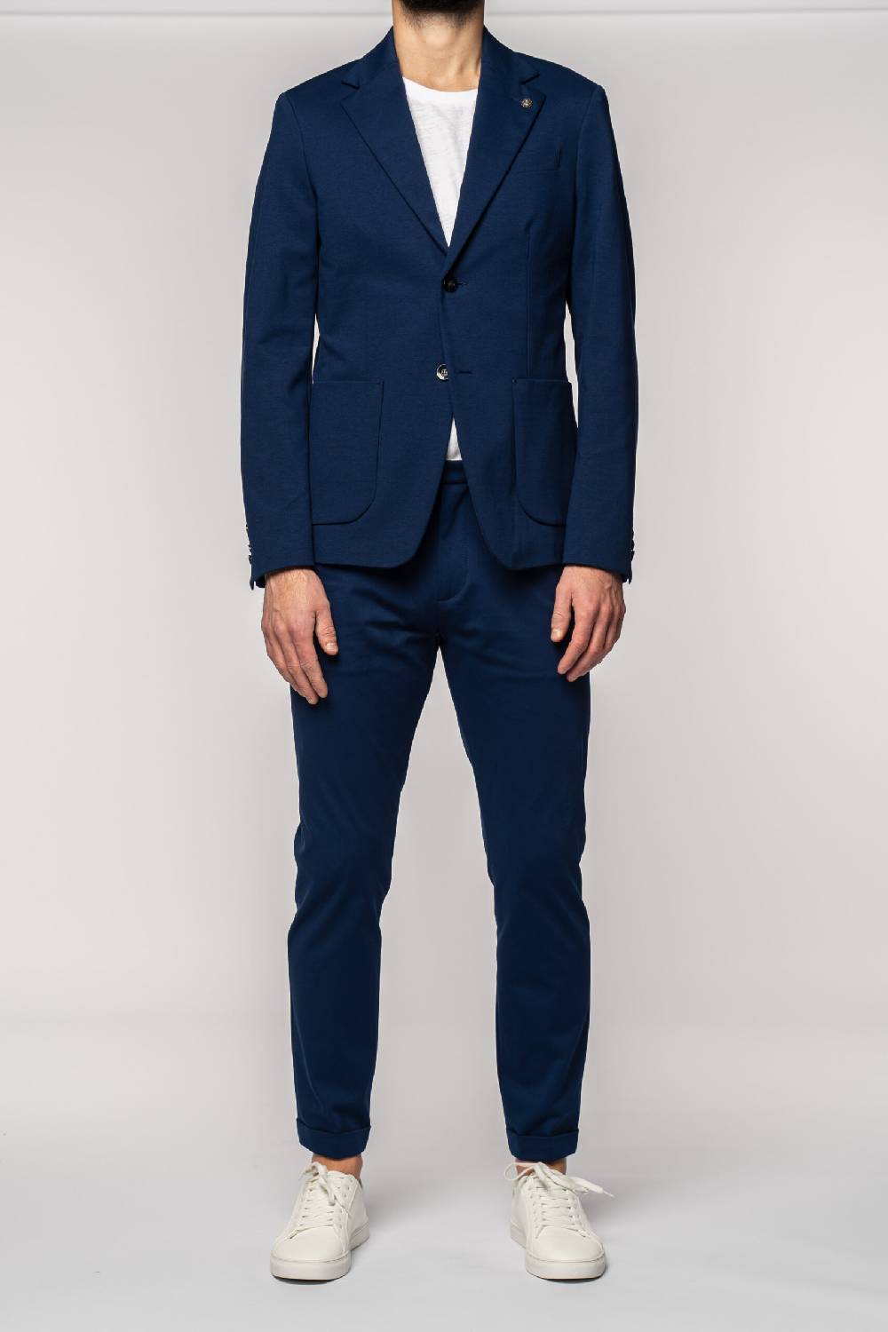 Officina 36 Giacca in tessuto punto milano color denim Online