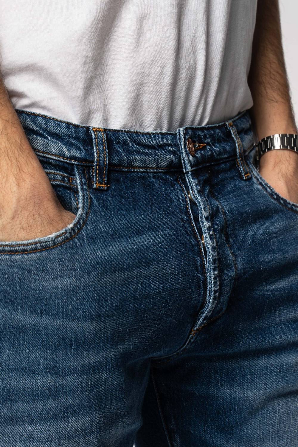 Officina 36 Jeans in denim blu con lavaggio chiaro Hotsell