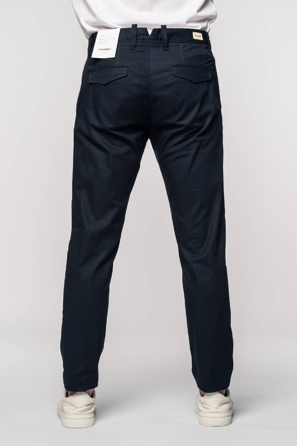 Officina 36 Pantaloni in gabardina blu Vendita Economica
