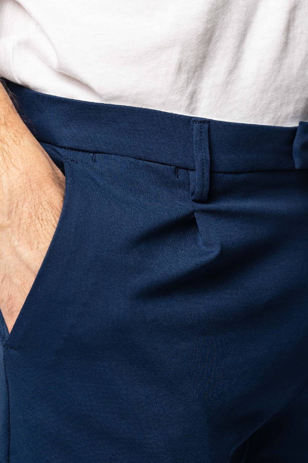Officina 36 Pantaloni in punto milano color denim Vendite Flash