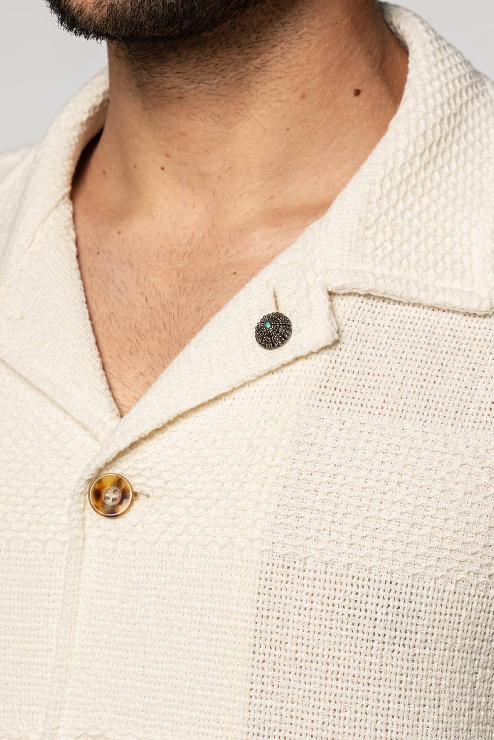 Officina 36 Shirt Jacket in tessuto rigato ecrù 2025