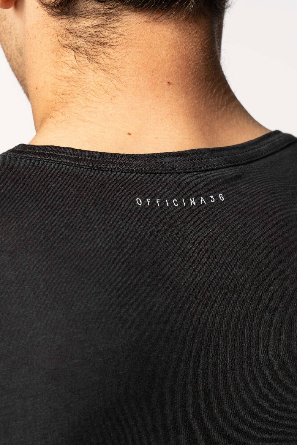 Officina 36 T-shirt smanicata in jersey color carbone Nuovo