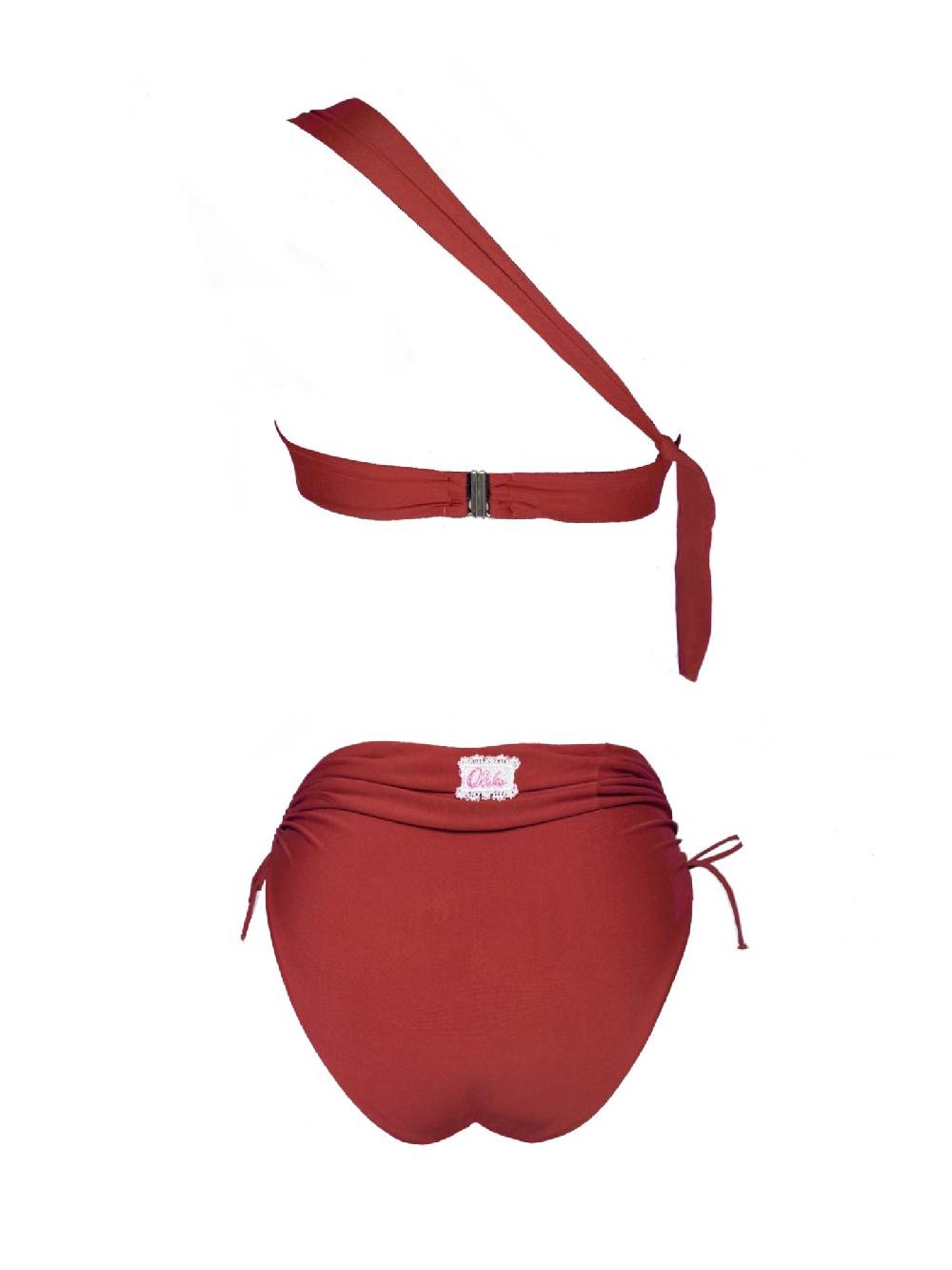 Olivia Gold Reggiseno Monospalla + Slip a vita alta drappeggiato Vendita