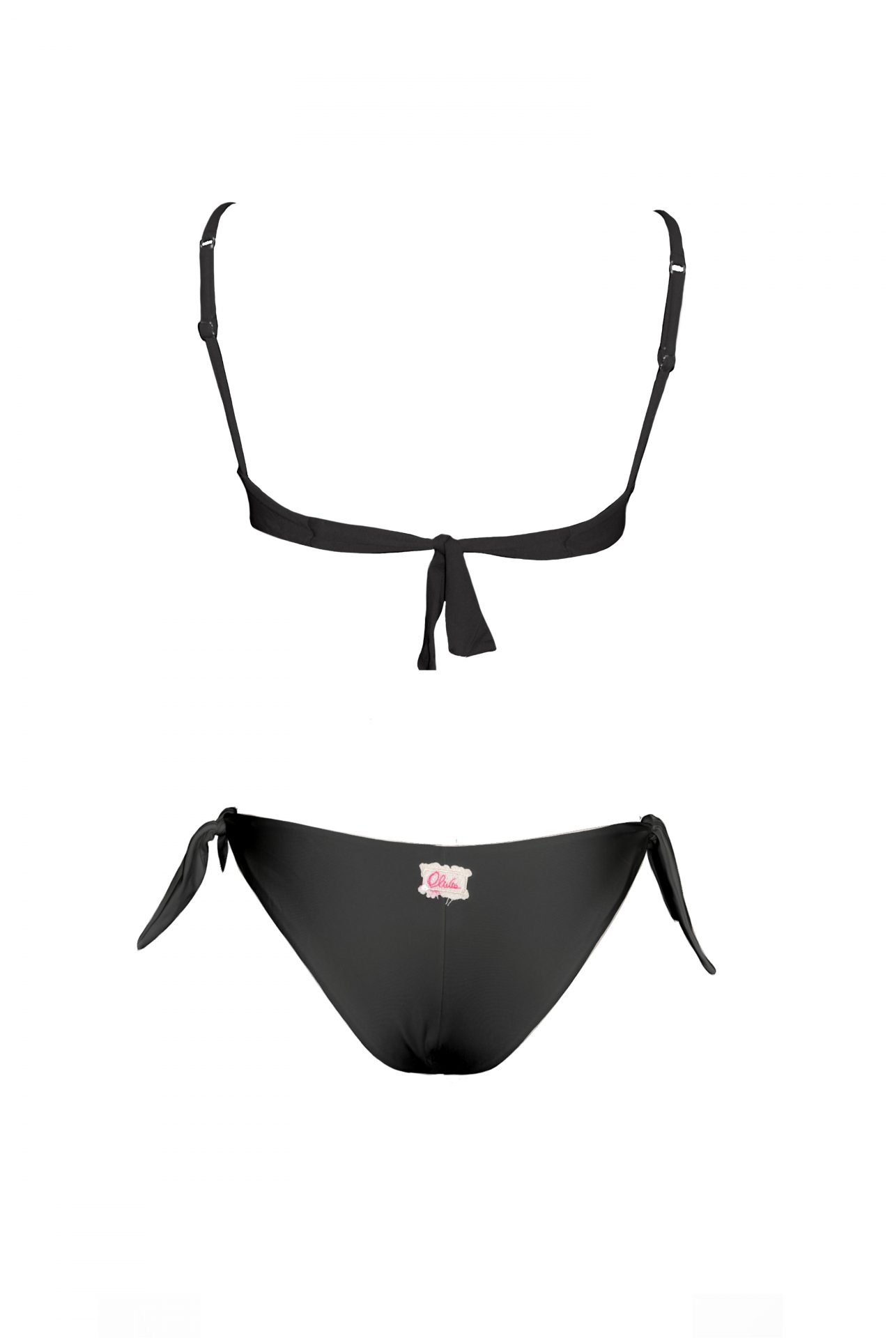Olivia Gold Reggiseno canotta + Slip a vita bassa con fiocchi Vendita Calda