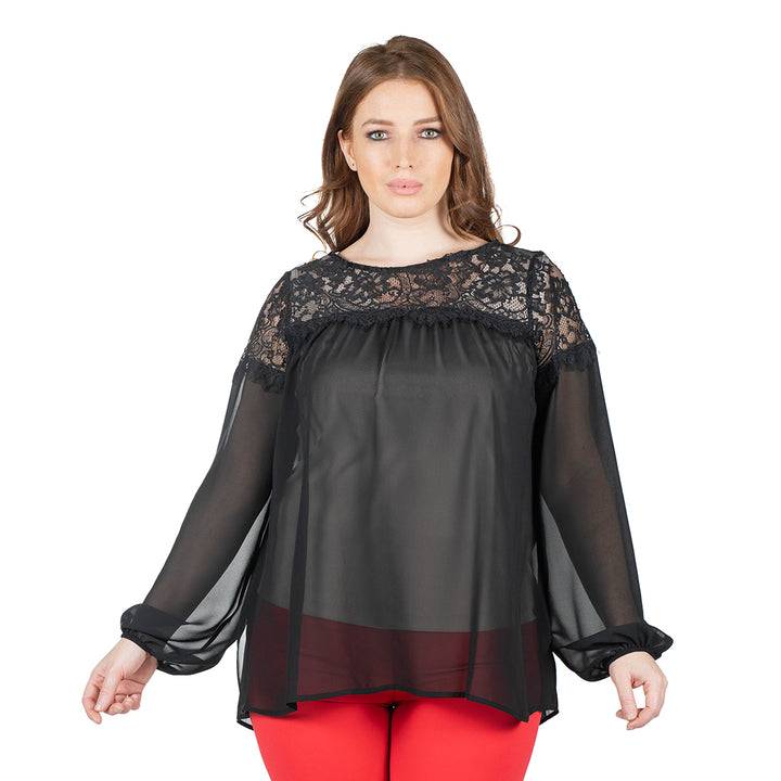 Oltre Tempo Casacca georgette chiffon con pizzo Sottocosto