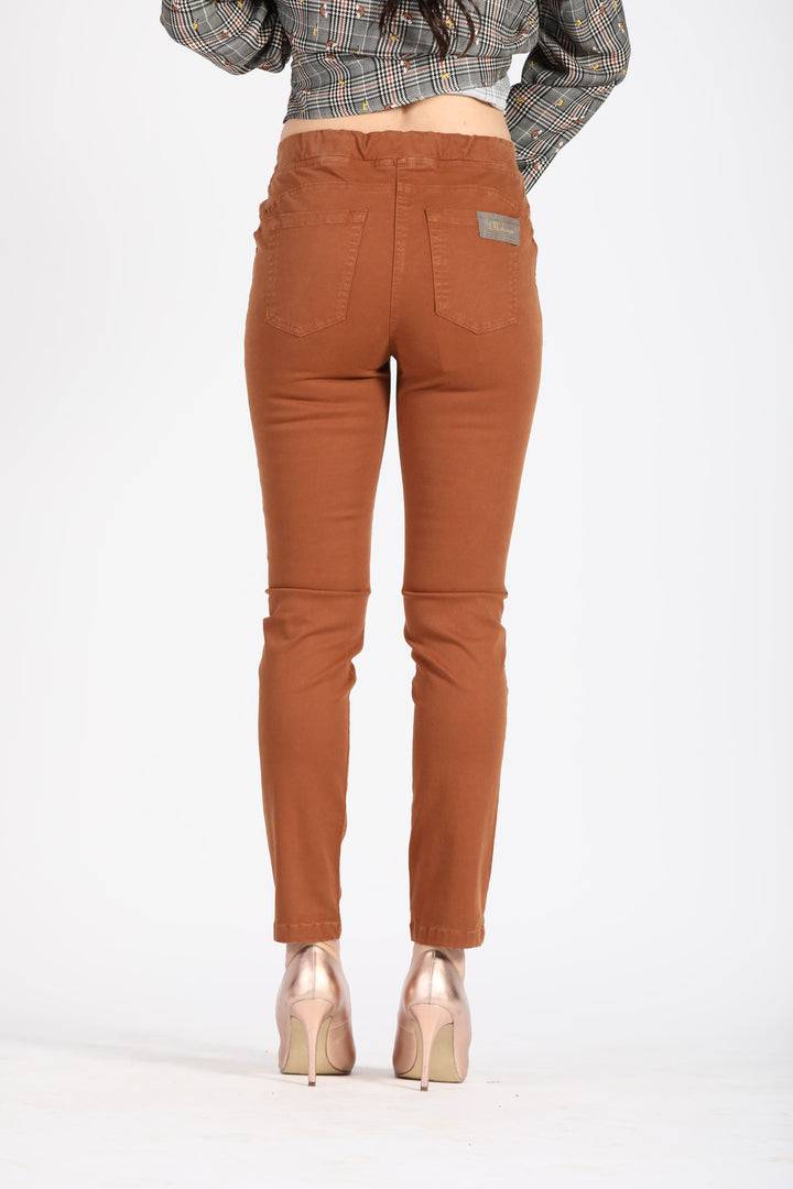 Oltre Tempo Pantalone in cotone con elastico finta tasca Offerta