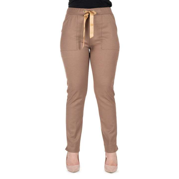 Oltre Tempo Pantalone con occhielli strass e laccio raso In Vendita
