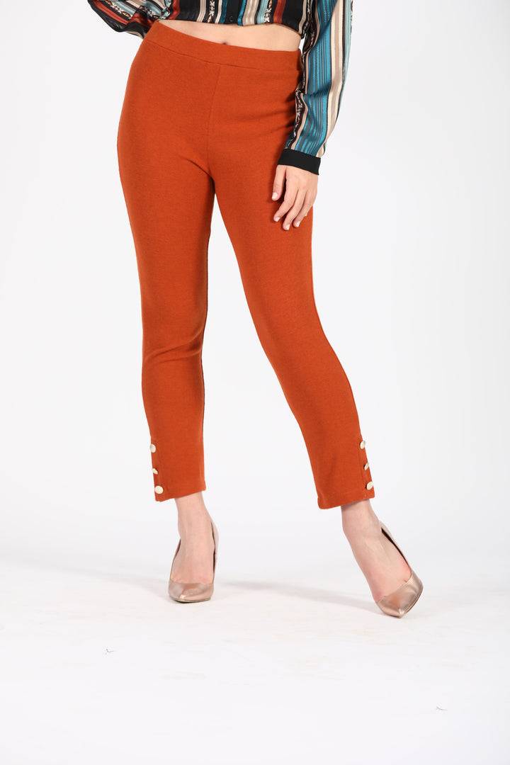 Oltre Tempo Pantalone capri mano lana con bottoncini al fondo Italia