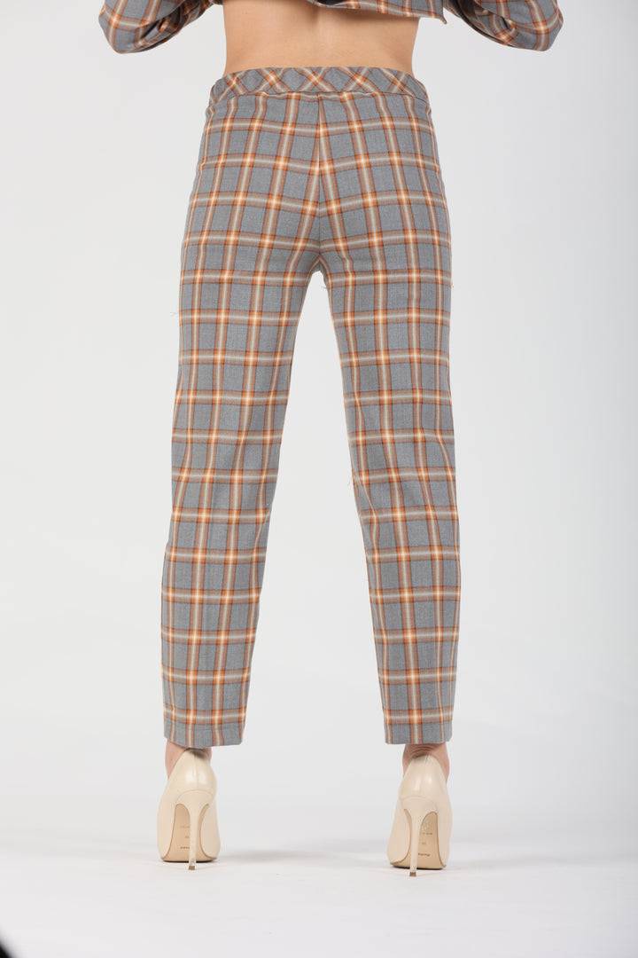 Oltre Tempo Pantalone tartan in viscosa Promozione