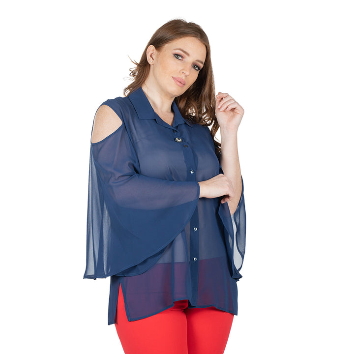 Oltre Tempo Camicia in georgette chiffon con maniche ampie Prezzo Ridotto