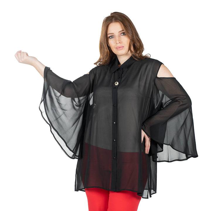 Oltre Tempo Camicia in georgette chiffon con maniche ampie Prezzo Ridotto