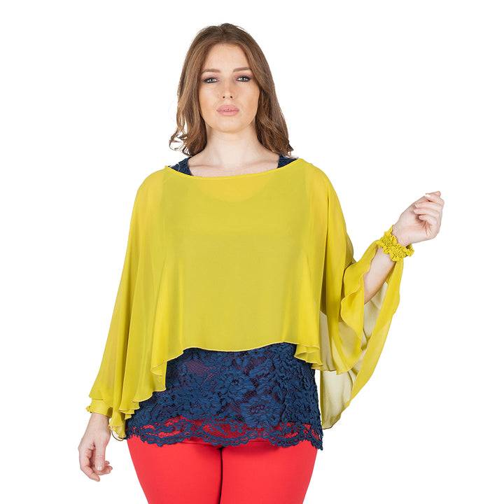 Oltre Tempo Coprispalle corto in georgette chiffon Novità