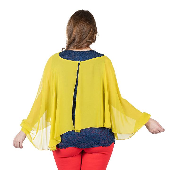 Oltre Tempo Coprispalle corto in georgette chiffon Novità