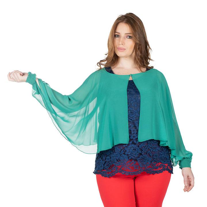 Oltre Tempo Coprispalle corto in georgette chiffon Novità