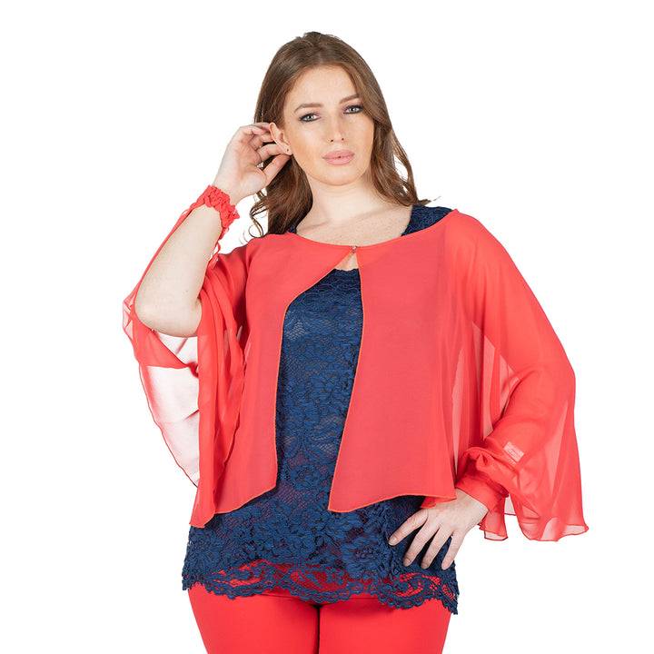 Oltre Tempo Coprispalle corto in georgette chiffon Novità