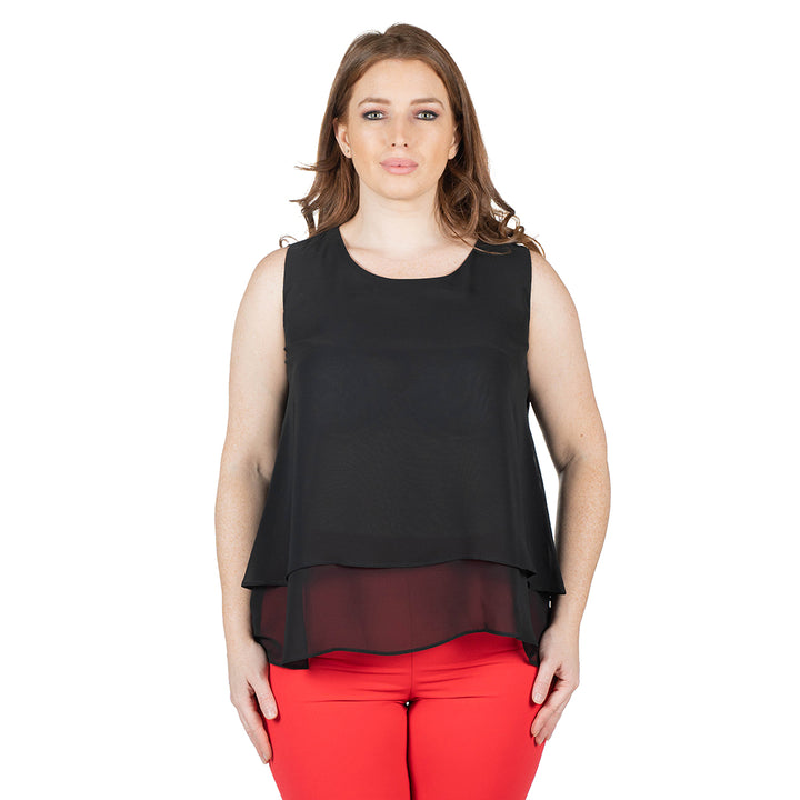 Oltre Tempo Top georgette chiffon con balza Negozio