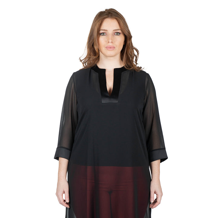 Oltre Tempo Kaftano in georgette chiffon con spacchi ai lati Shopping Online
