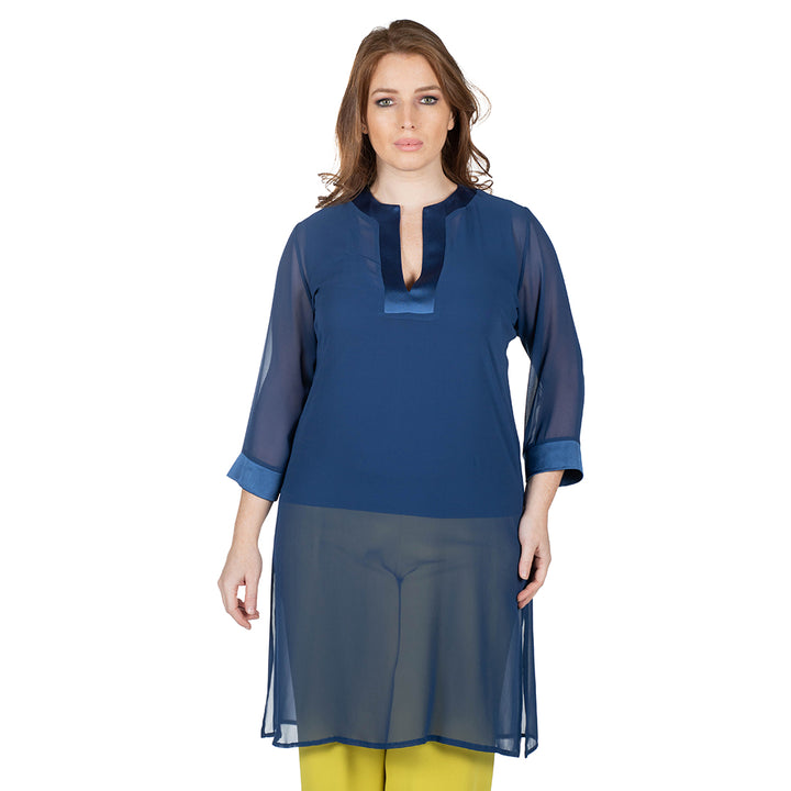 Oltre Tempo Kaftano in georgette chiffon con spacchi ai lati Shopping Online
