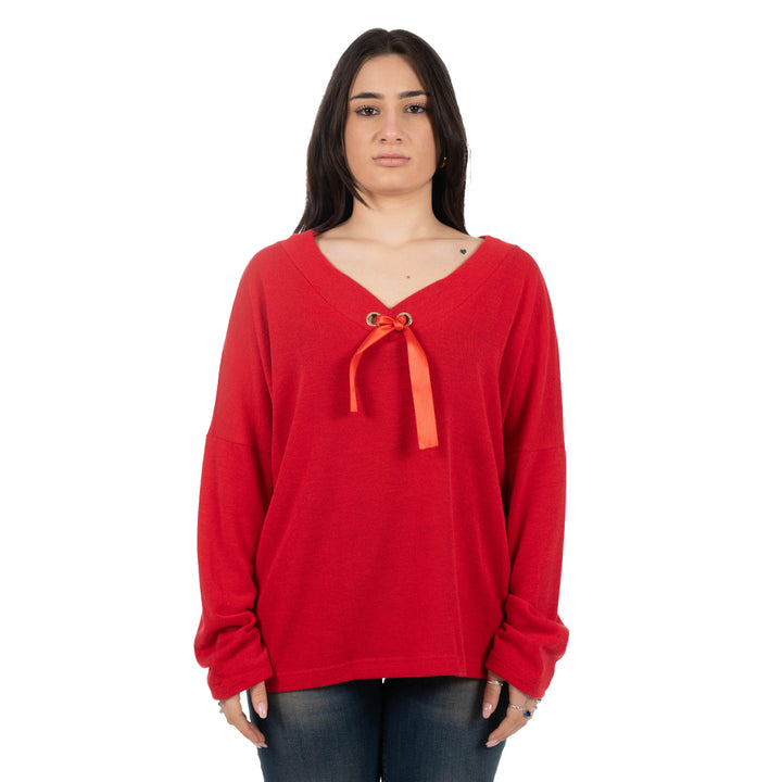 Oltre Tempo Maglia scollo V con occhielli strass Presa