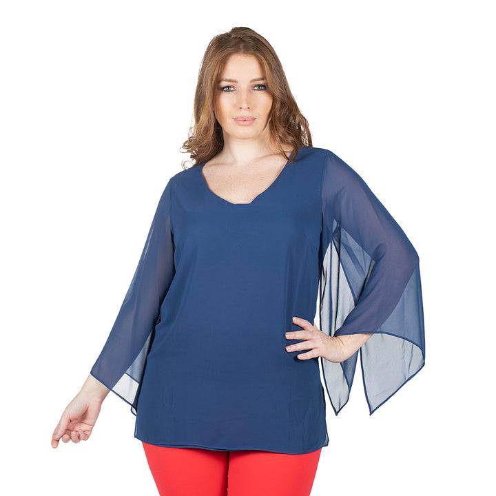 Oltre Tempo Casacca con maniche in georgette chiffon Vendita Calda
