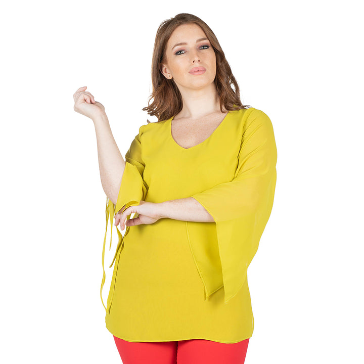 Oltre Tempo Casacca con maniche in georgette chiffon Vendita Calda