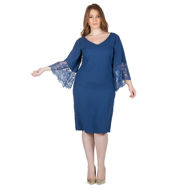 Oltre Tempo Vestito midi con maniche in pizzo Negozio