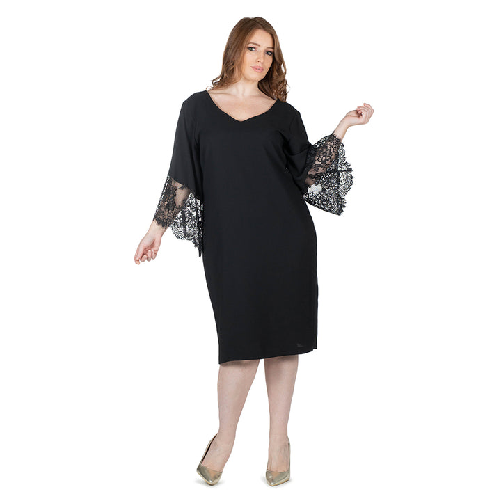 Oltre Tempo Vestito midi con maniche in pizzo Negozio
