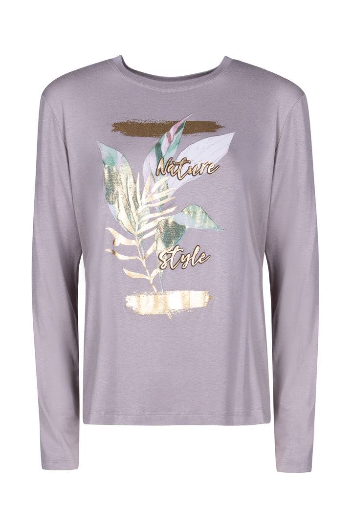 Oltre Tempo T-shirt girocollo manica lunga in viscosa Fino Al -60%