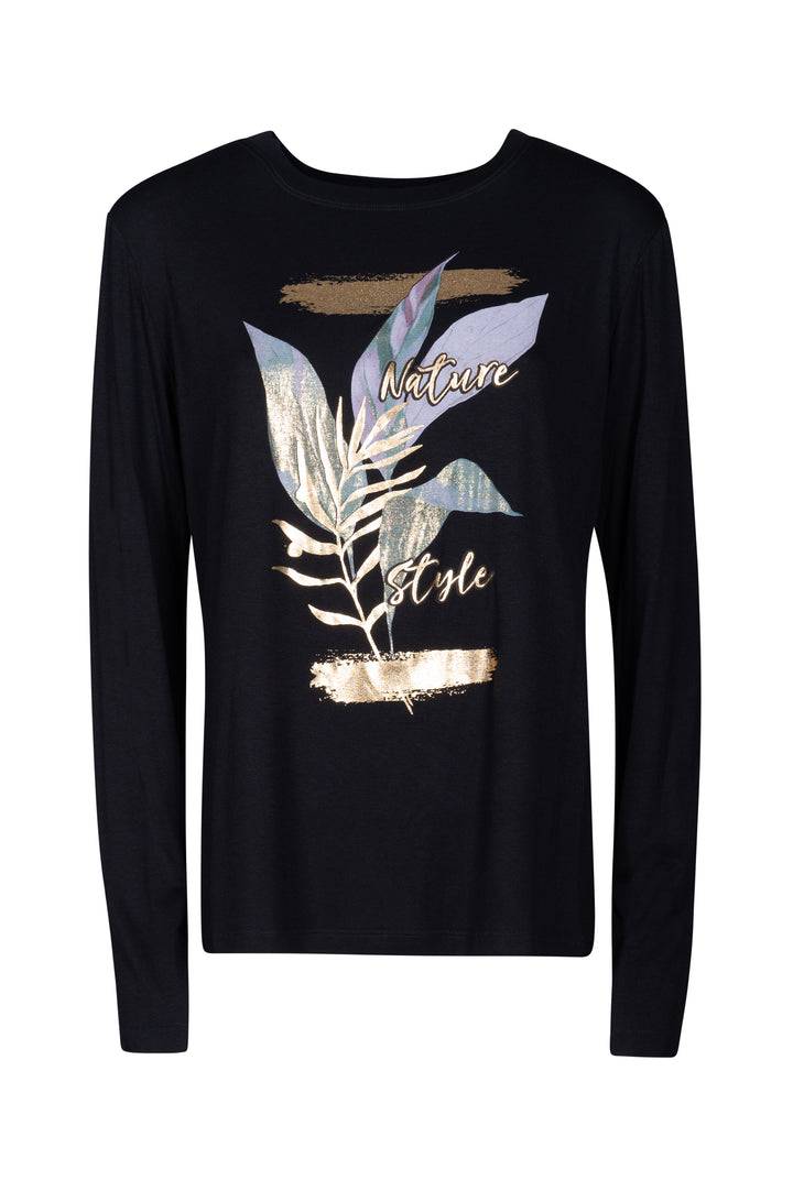 Oltre Tempo T-shirt girocollo manica lunga in viscosa Fino Al -60%