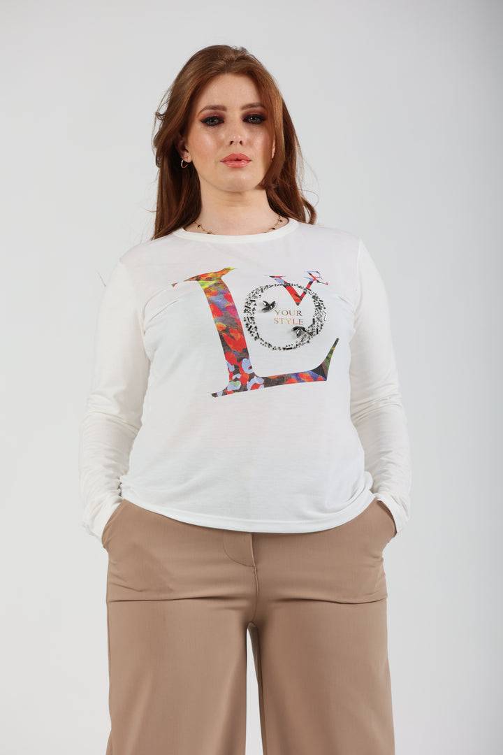 Oltre Tempo T-shirt in viscosa con stampa Shopping Online