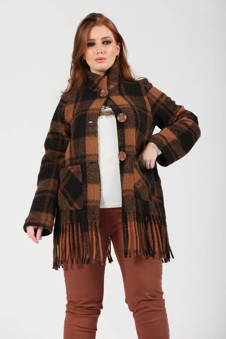 Oltre Tempo Cappotto corto in lana a quadri Convenienza