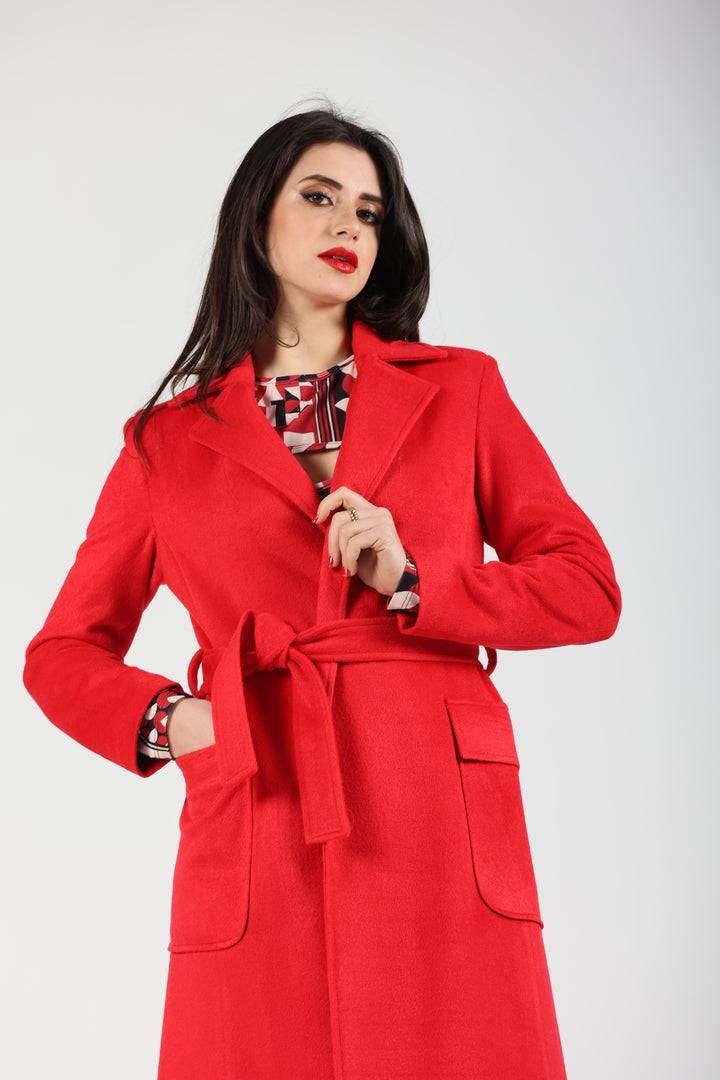 Oltre Tempo Cappotto in lana con tasche a toppa Sconto