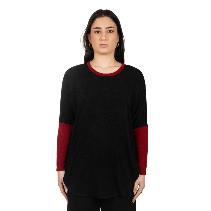 Oltre Tempo Maglia mano lana con contrasti Vendita Economica