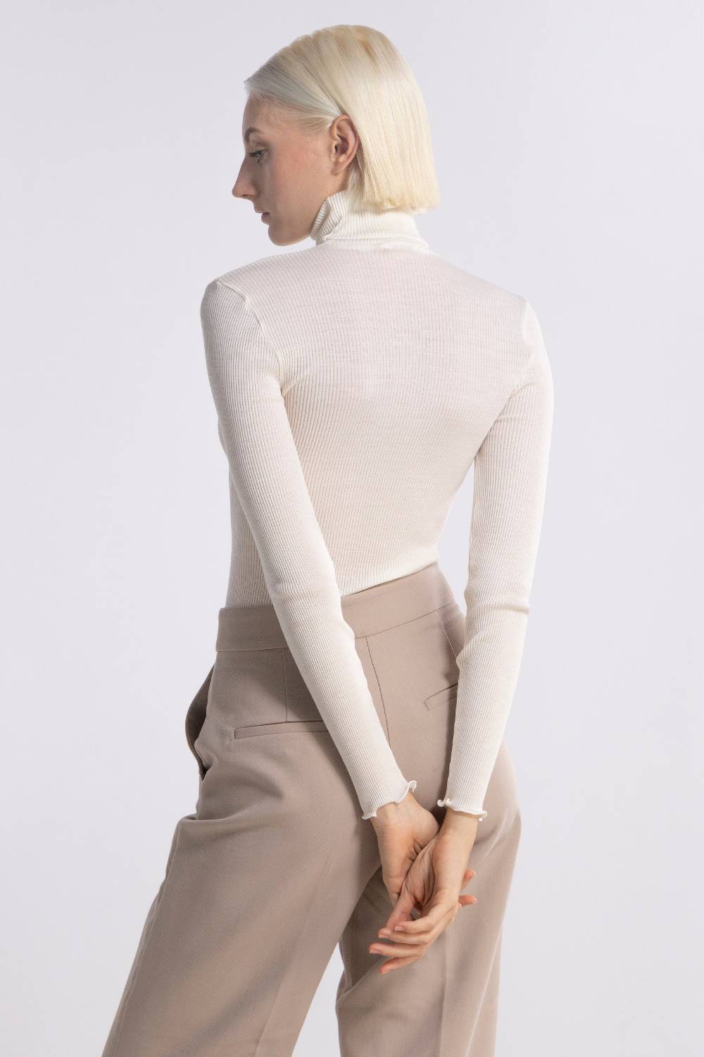 Oscalito Dolcevita Lupetto Tubolare Maniche Lunghe Lana e Seta 3429 Vendite Flash